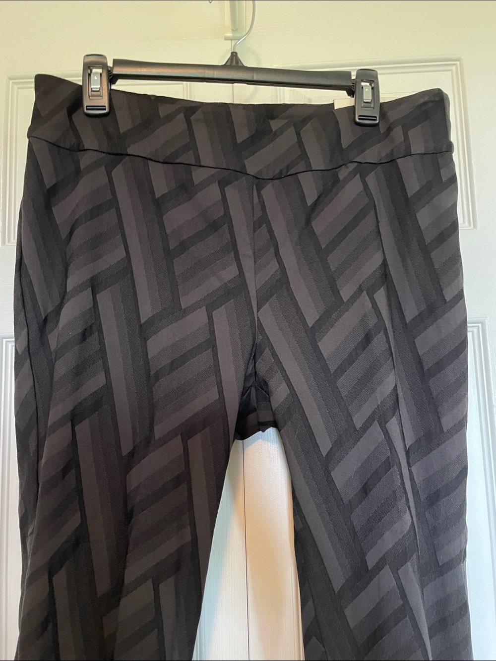 NWT Soft Surroundings PXL (18P) Black Geometric Straight Leg/Ankle Pants